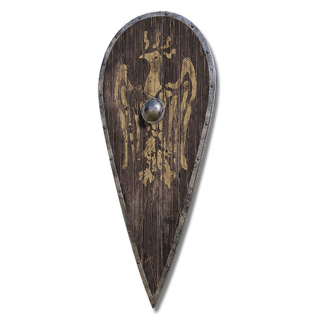 12063 Hawk Crest Wooden Shield armaments