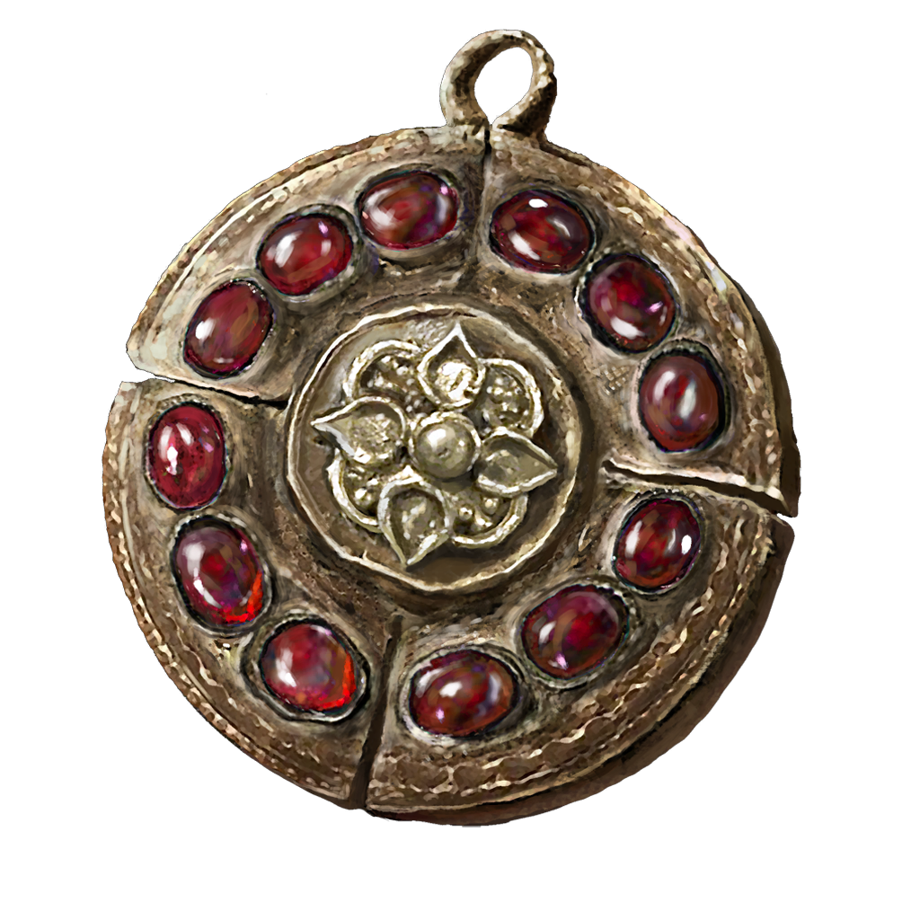 18002 Crimson Amber Medallion 2 talismans