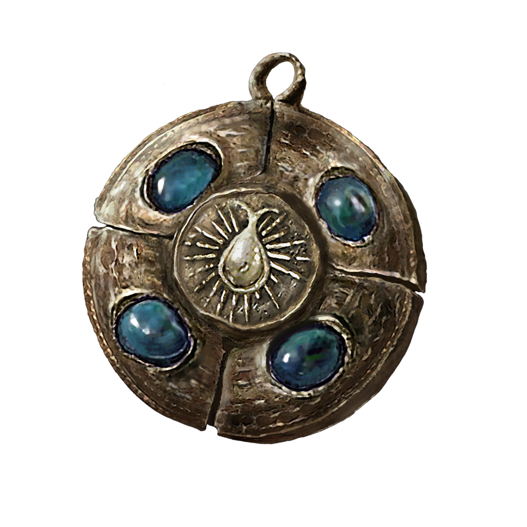 18010 Cerulean Amber Medallion talismans