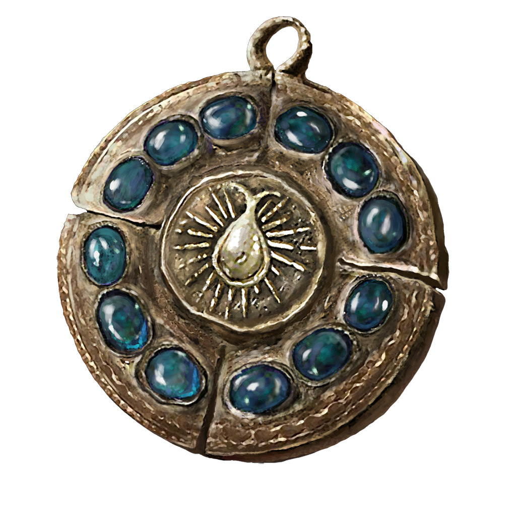 18012 Cerulean Amber Medallion 2 talismans