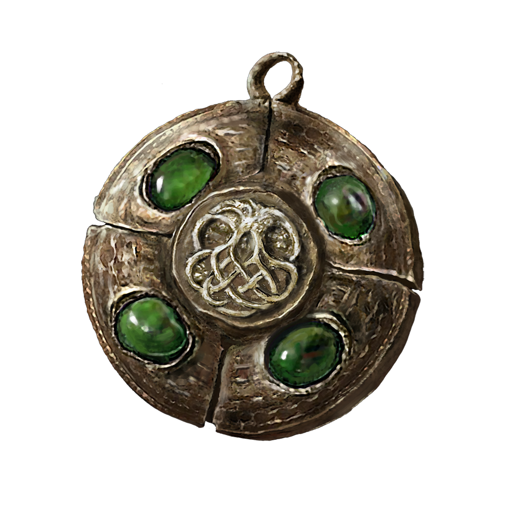 18020 Viridian Amber Medallion talismans